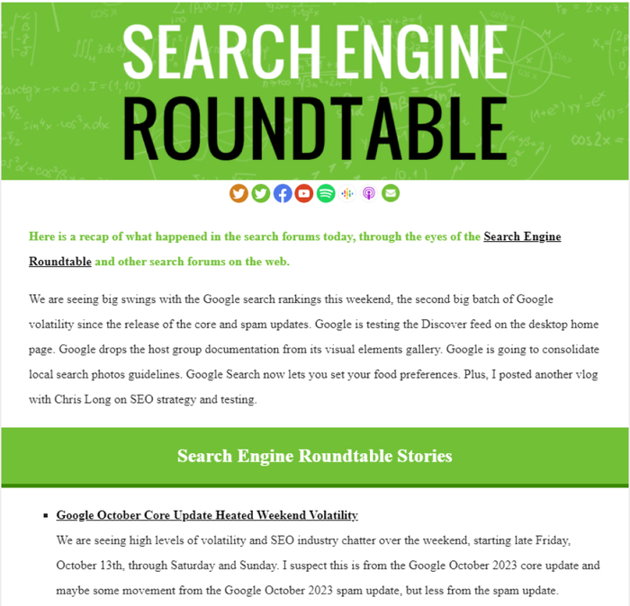 Search Engine Rondtable digest